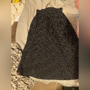 Elegant Black Polka Dot Skirt